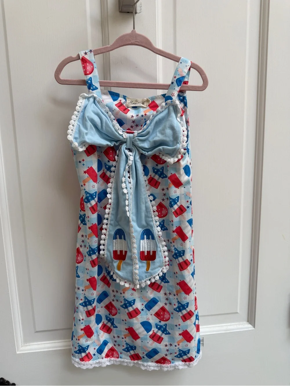 Marie Nicole 4T L Red White Blue Girls 4th of July Patriotic Popsicle Dress